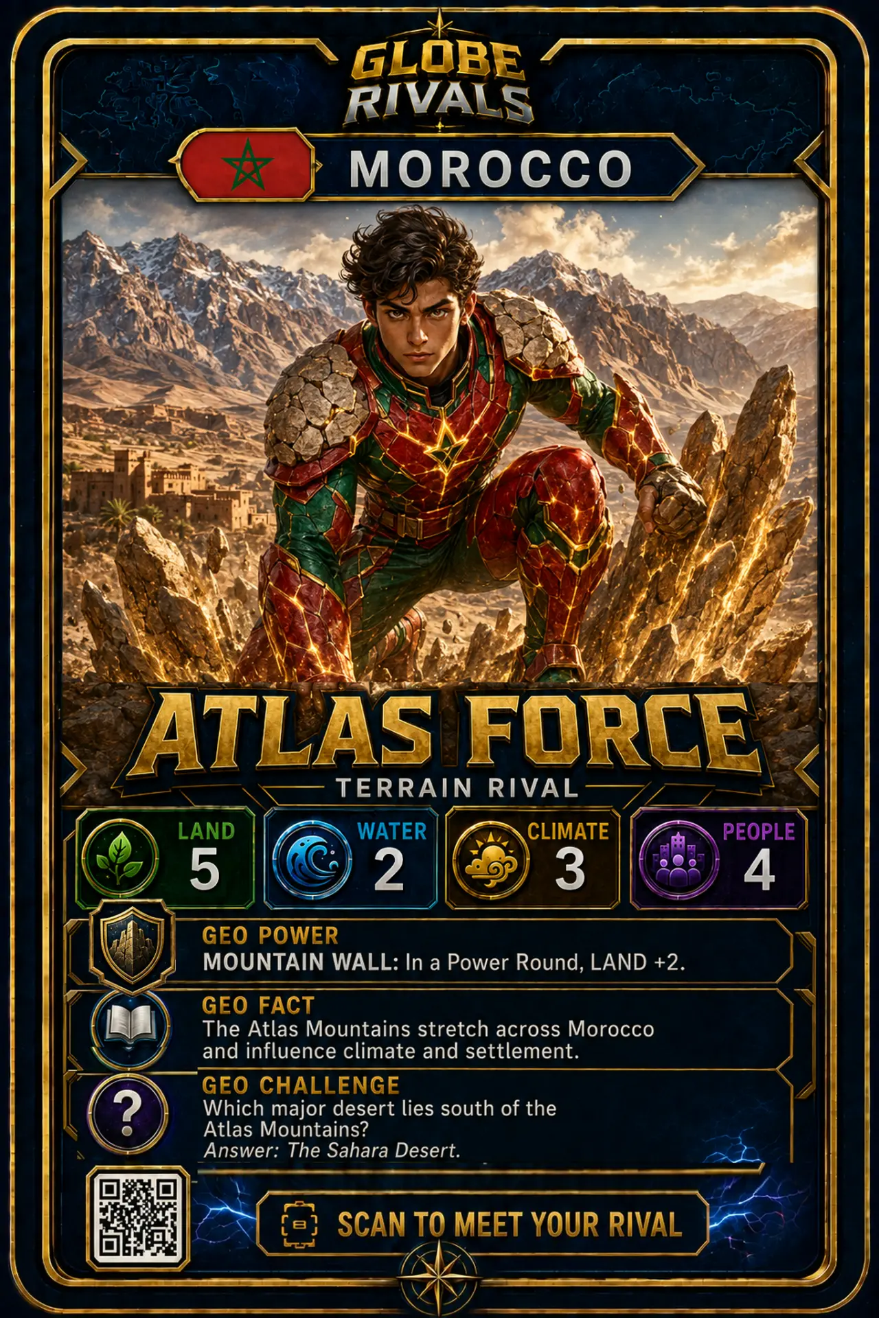 Atlas Force official Globe Rivals card, Morocco