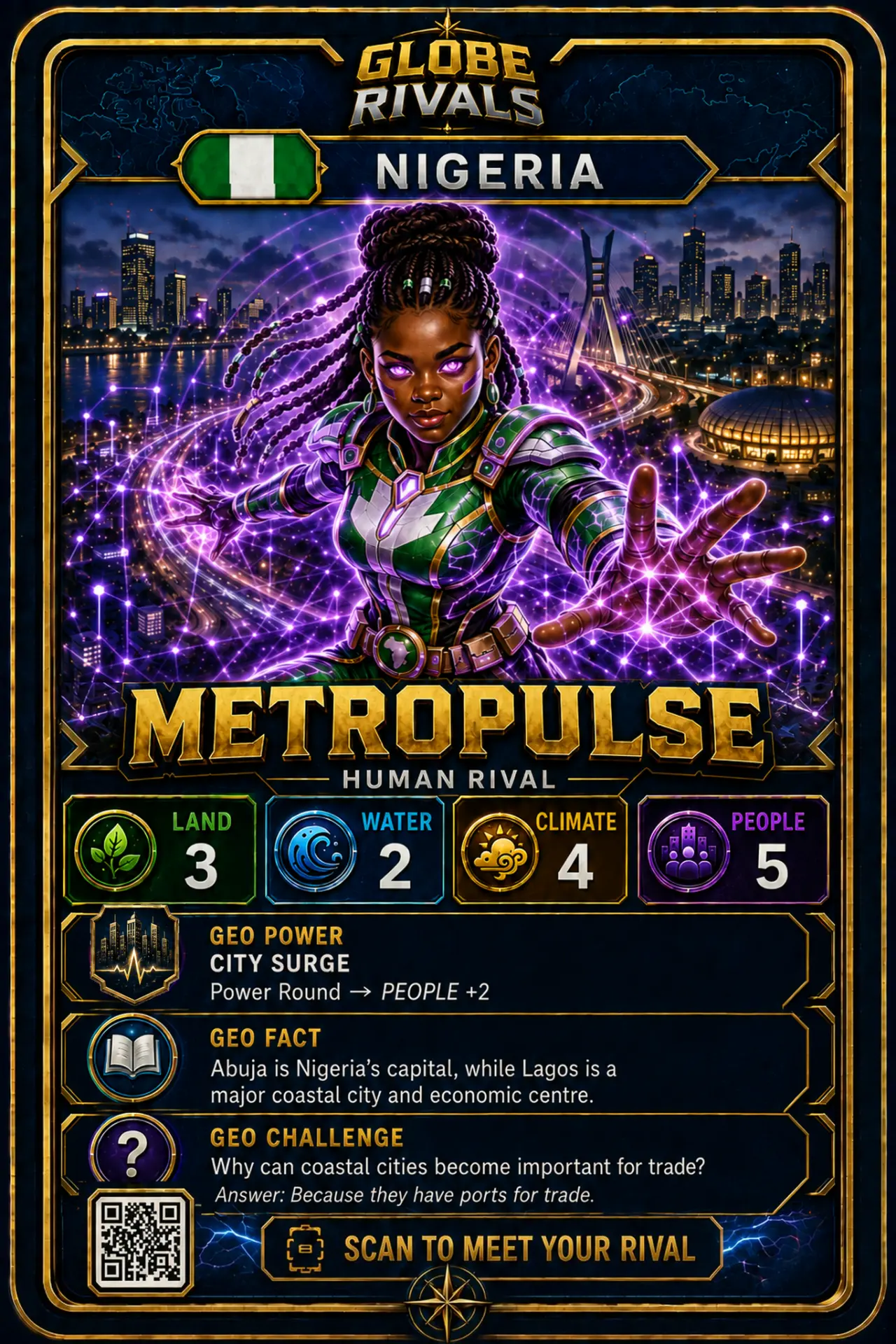 Metropulse official Globe Rivals card, Nigeria