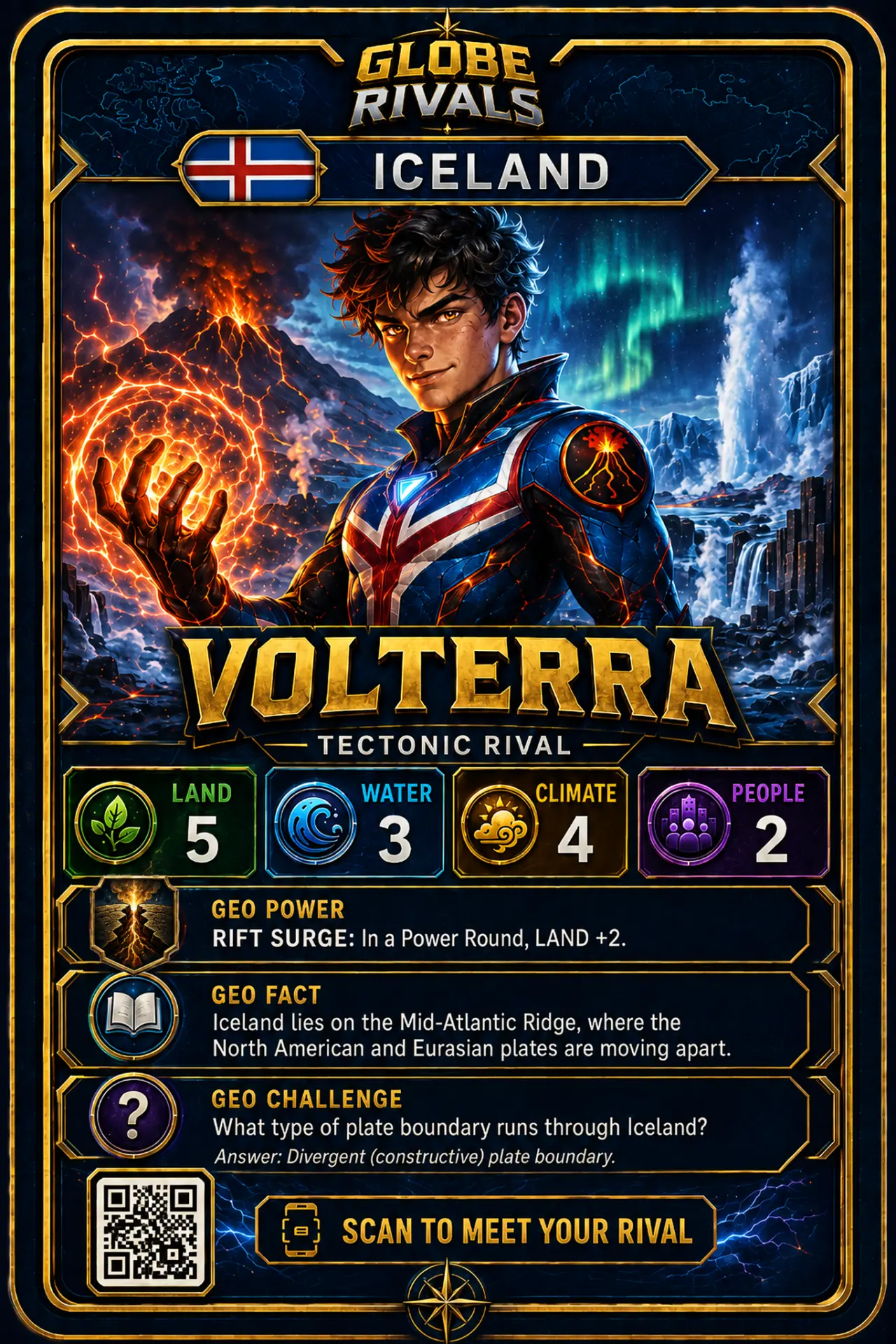 Volterra official Globe Rivals card, Iceland
