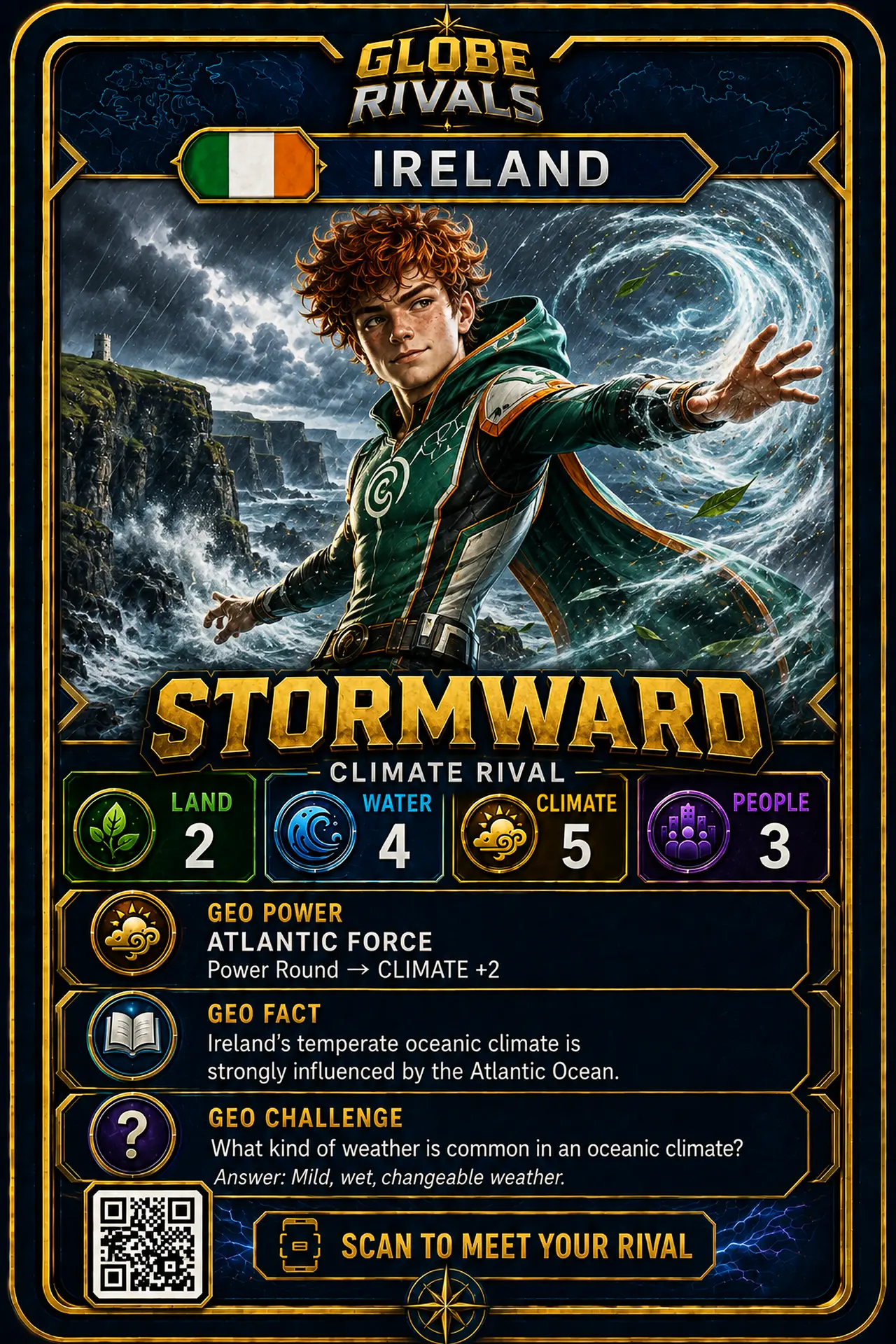 Stormward official Globe Rivals card, Ireland