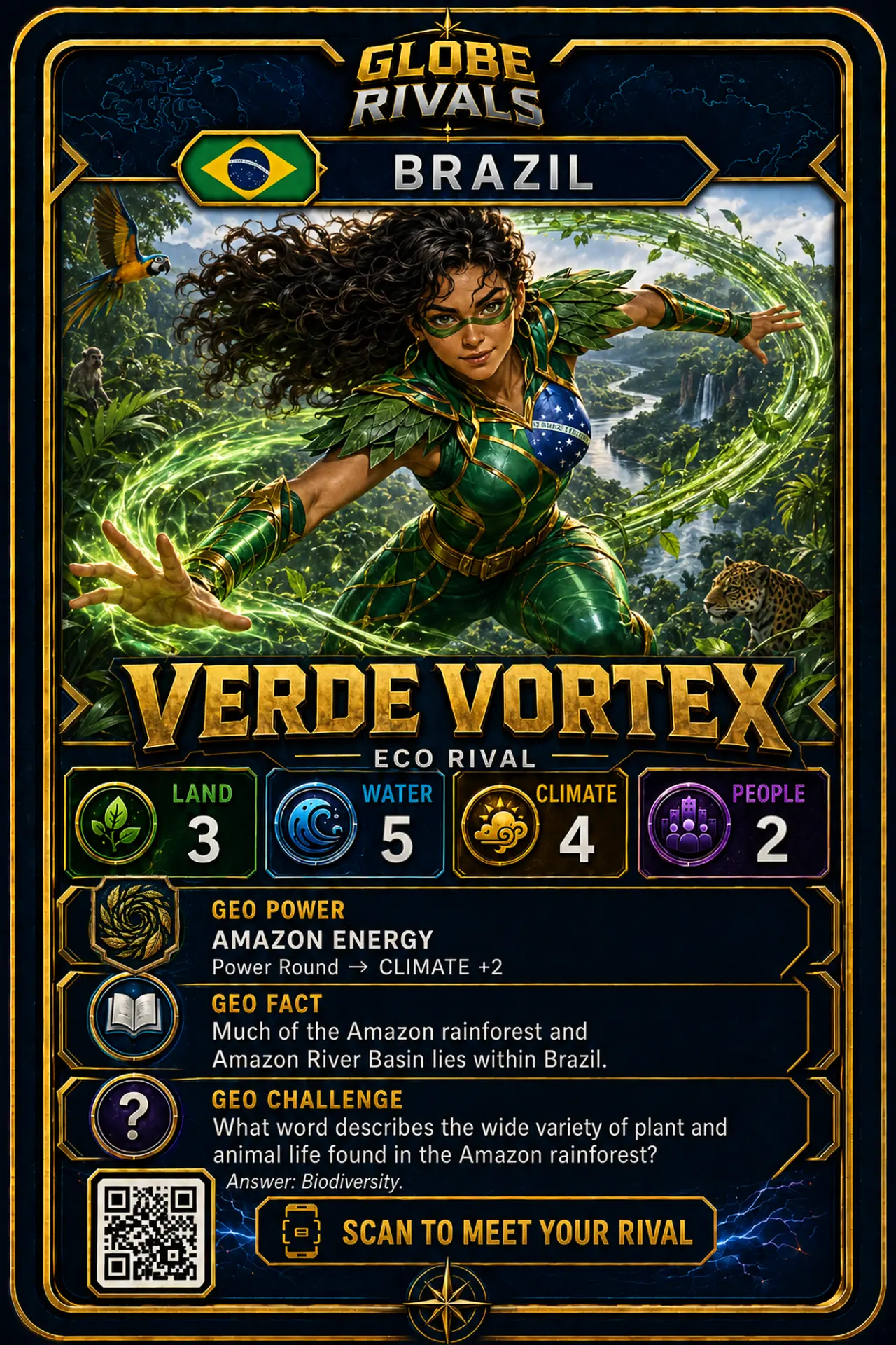 Verde Vortex official Globe Rivals card, Brazil