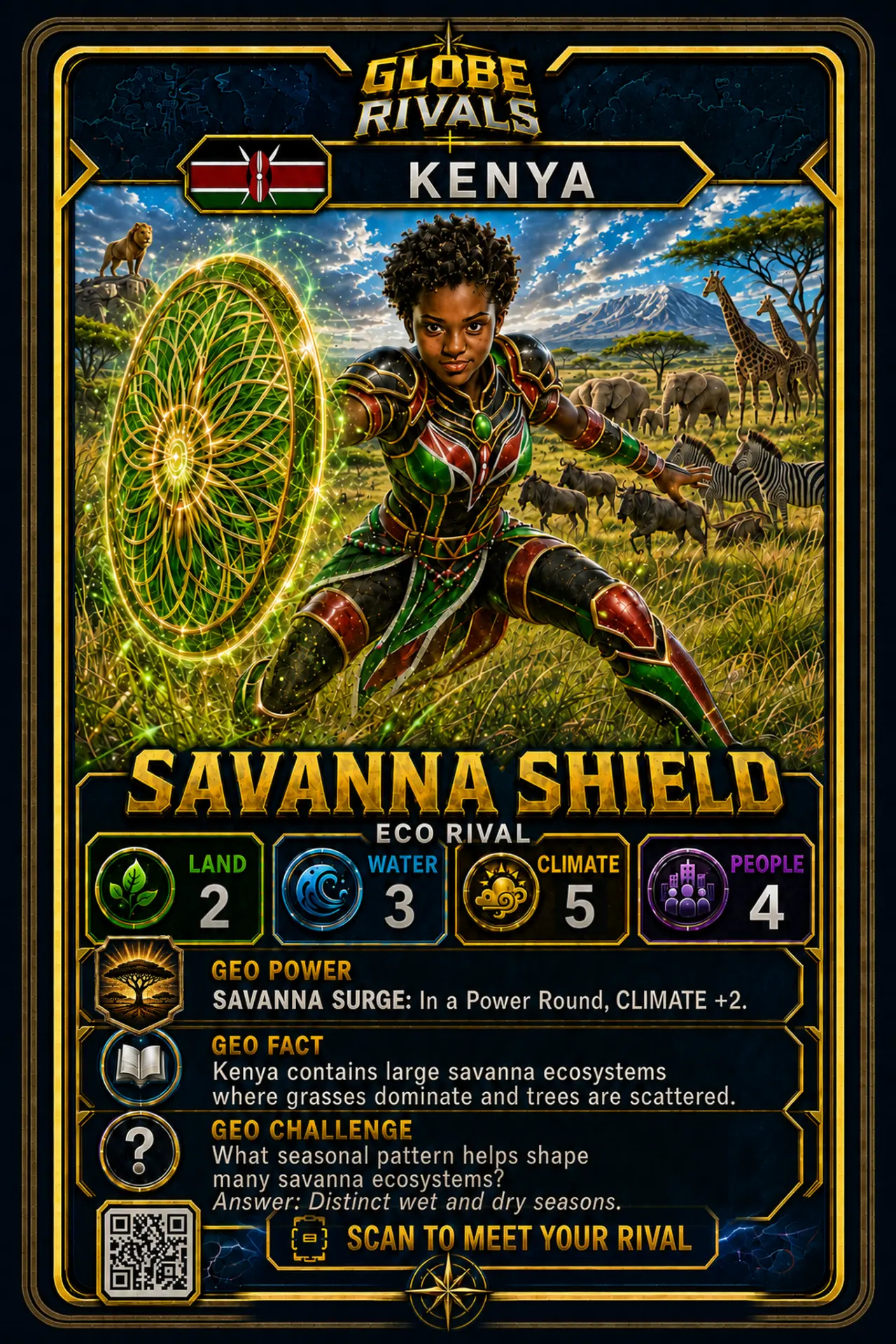 Savannah Shield official Globe Rivals card, Kenya