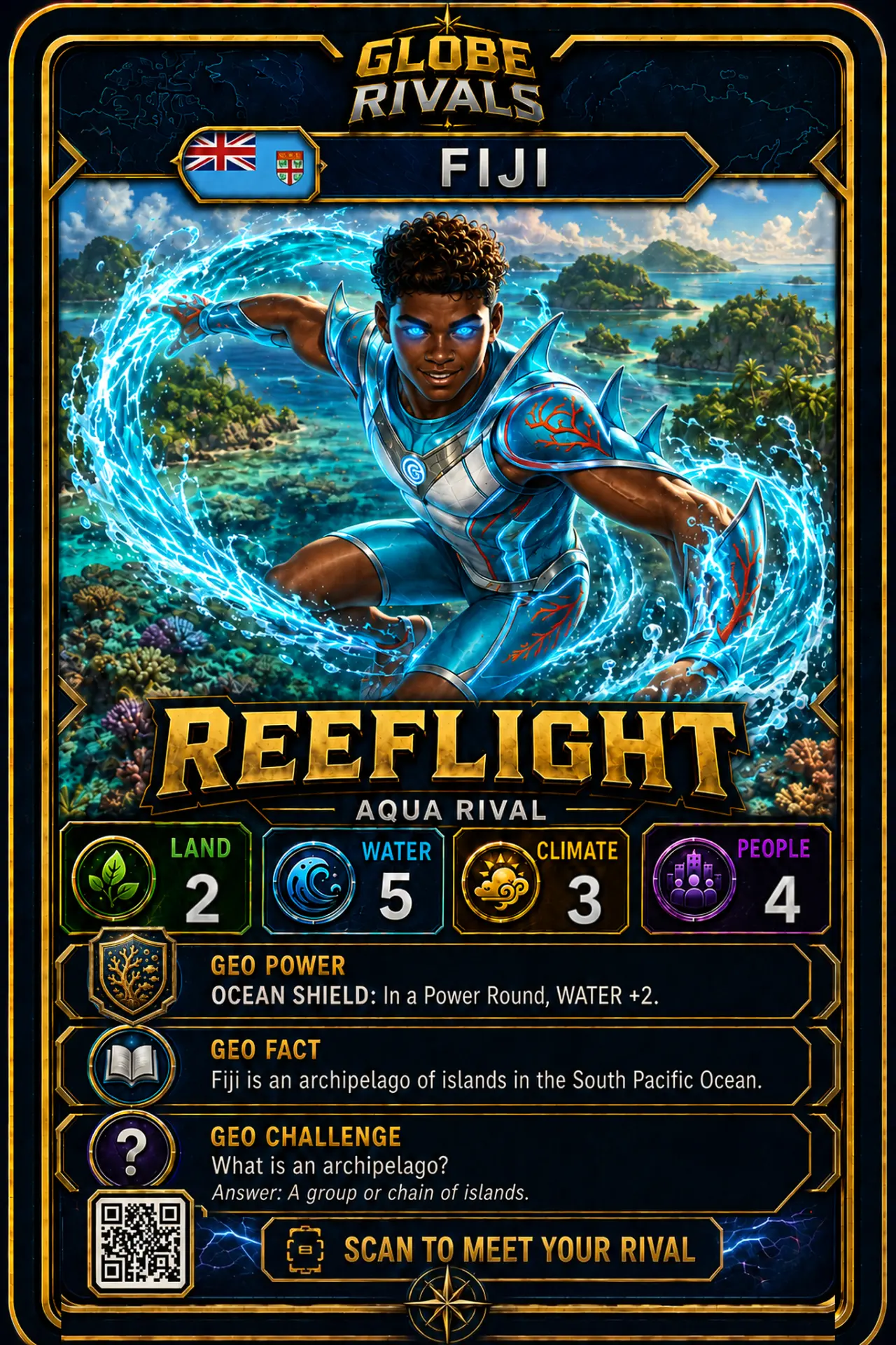 Reeflight official Globe Rivals card, Fiji