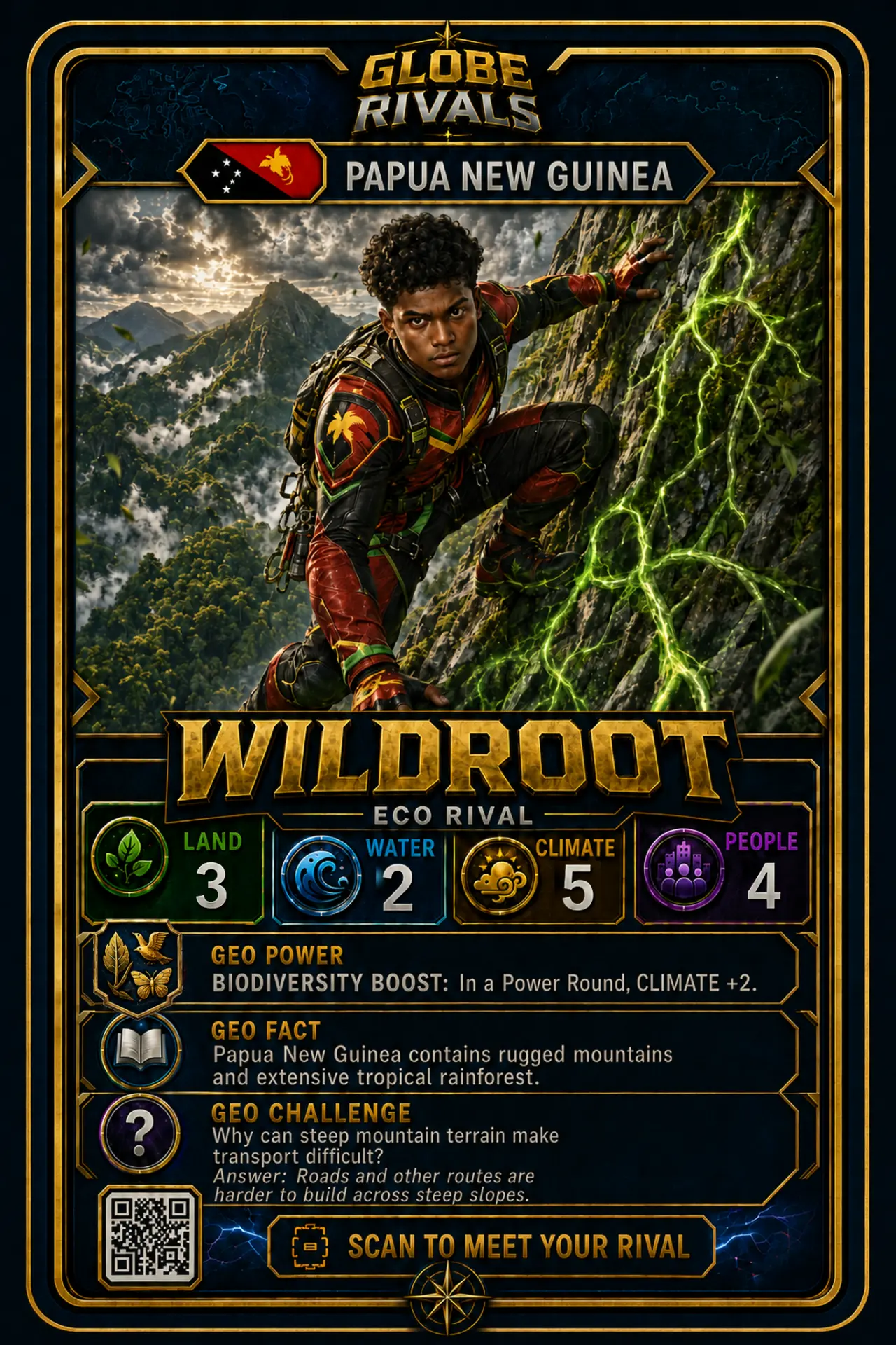 Wildroot official Globe Rivals card, Papua New Guinea