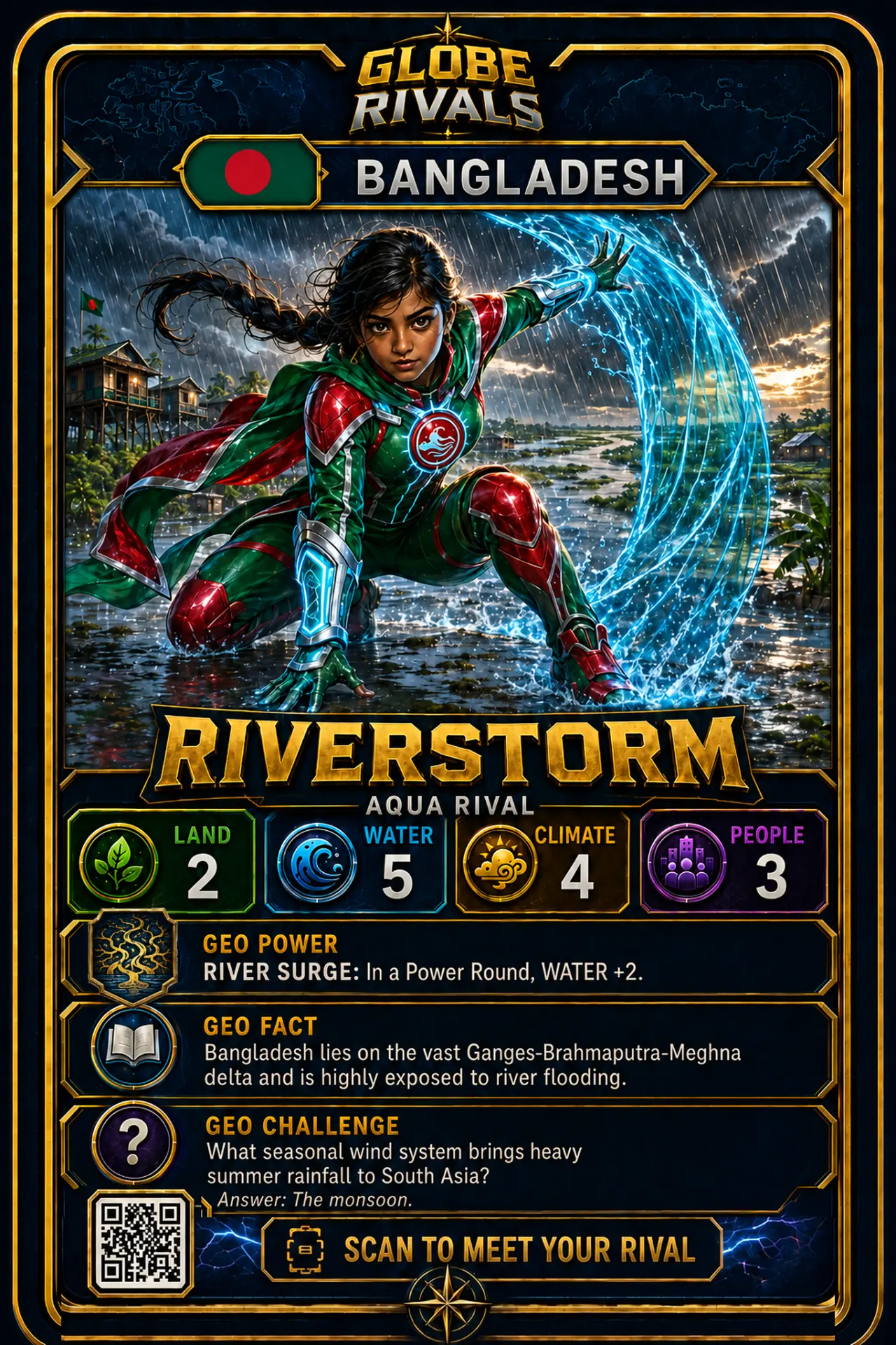 Riverstorm official Globe Rivals card, Bangladesh